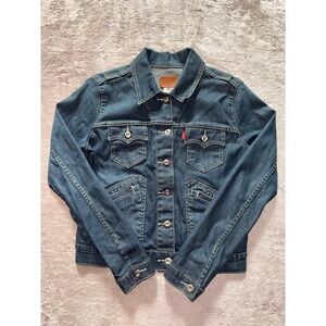 Vintage Y2K Levi's Dark Wash Denim‎ Jacket Junior  Size Medium